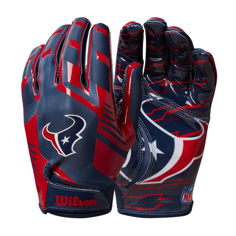 Wilson NFL Stretch Fit Football Gloves - Youth, Houston Texans - Image 1